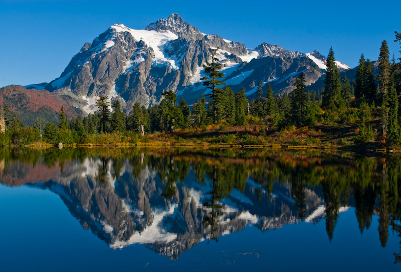 Mount Shuksan Reflected In Picture Lake